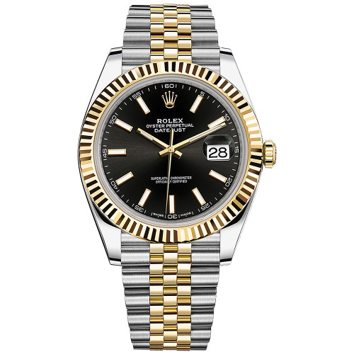 rolex datejust black index super clone