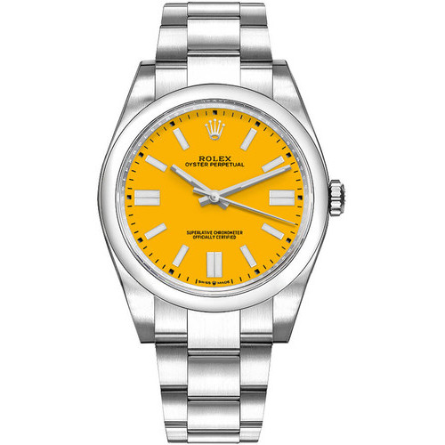 Rolex Yellow Oyster Perpetual Swiss Super Clone Watch India|Swiss ETA 3230 Movement